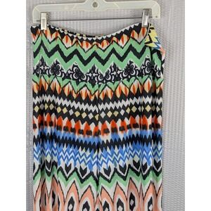 Super Line Palazzo Pants Womens Multi Color Geometric Ikat‎ Wide Leg High Rise